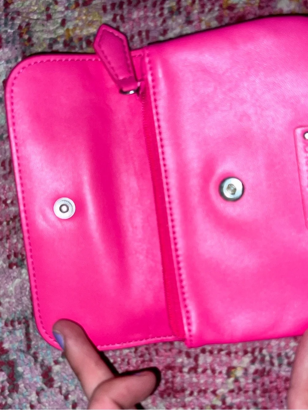 Vera Bradley Hot Pink Debossed Floral Snap Wallet